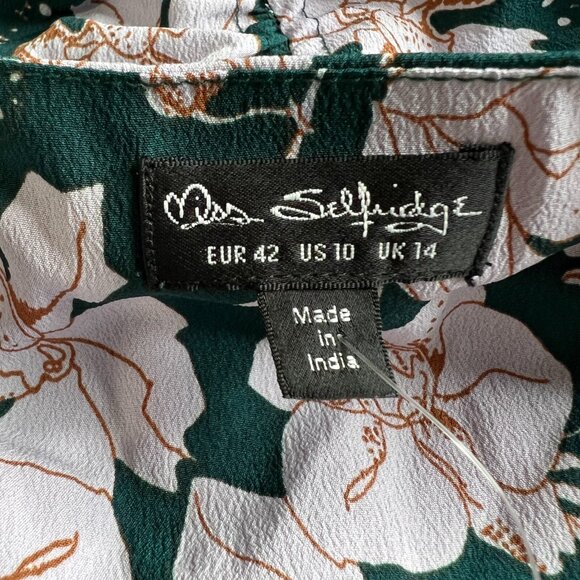 Miss Selfridge ASOS Floral Rouched Puff Sleeve Mini Dress Party Wedding Summer - Picture 6 of 9